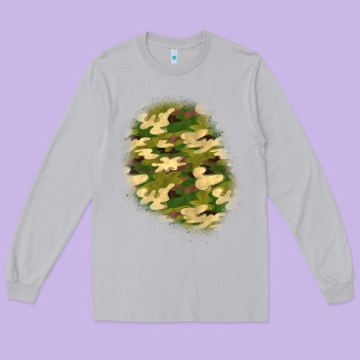 Camouflage Patch 3 Long Sleeve Tee Designed By Bundleandbundleshop