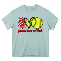 Arona Peace love Softball Heavy Core Tee - HowdyJamesFarm