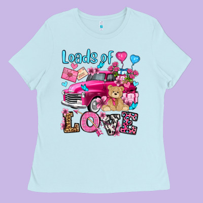 Loads Of Love Valentine's Day Olivia Ladies Tee Designed By Oliviacreatesart