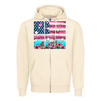 Sandshell american flag and teeth with flowers Zipper Hoodie - AdoDesignShop