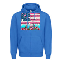 True Royal american flag and teeth with flowers Zipper Hoodie - AdoDesignShop