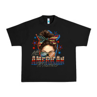 Black All American mama messy bun 4th of july Urban Heavy Tee - FaDigitalArtStudio