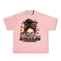Salmon All American mama messy bun 4th of july Urban Heavy Tee - FaDigitalArtStudio