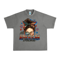 Tornado All American mama messy bun 4th of july Urban Heavy Tee - FaDigitalArtStudio