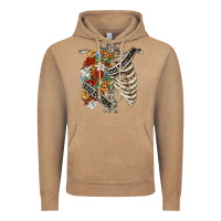 Vintage Coffee kinda emotionless kinda emotional skeleton chest Vintage Hoodie - FaDigitalArtStudio