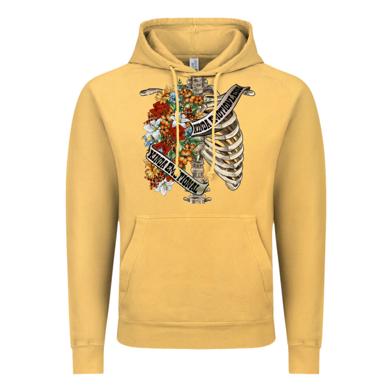 Kinda Emotionless Kinda Emotional Skeleton Chest Vintage Hoodie by FaDigitalArtStudio | Teevron