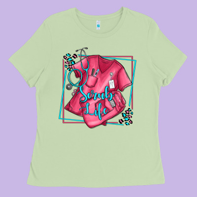 Nurse Scrub Life Olivia Ladies Tee Designed By Oliviacreatesart