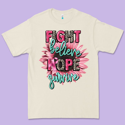 Fight Believe Hope Survive Cancer Awareness Premium Tee Designed By Cowgirlartshop