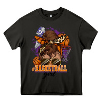 Asphalt Messy bun Basketball girl Heavy Core Tee - HowdyJamesFarm