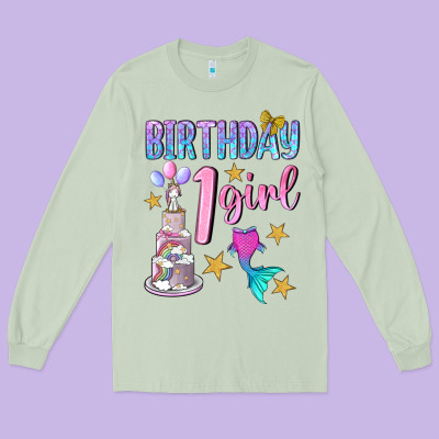 Birthday Girl 1 Long Sleeve Tee Designed By Bundleandbundleshop