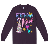 Plum birthday girl 1 Long Sleeve Tee - BundleAndBundleShop