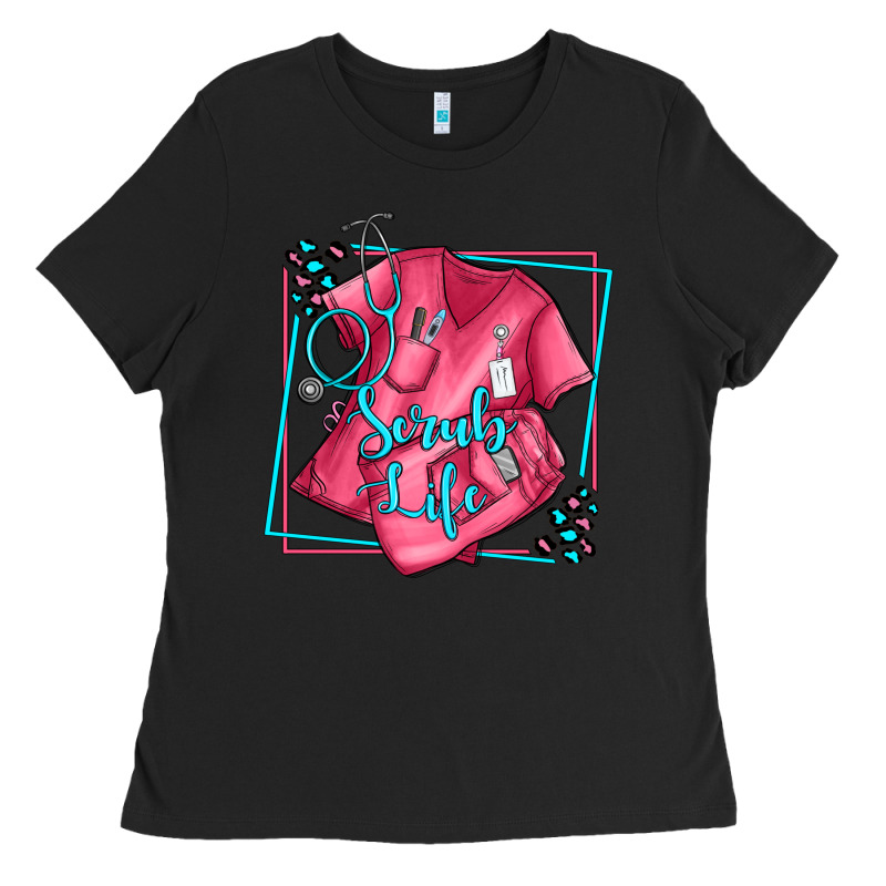 Nurse Scrub Life Olivia Ladies Tee by OliviaCreatesArt | Teevron