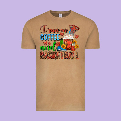 I Run On Coffee And Basketball Frappe Vintage Tee Designed By Fadigitalartstudio