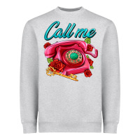Heather Grey call me roses and pink telephone Heavyweight Sweatshirt - AdoDesignShop