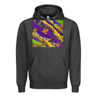 Charcoal Heather mardi gras fleur delis leopard and cowhide Zipper Hoodie - AdoDesignShop