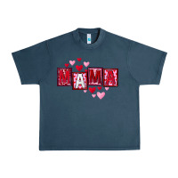 Midnight Navy Mother's Day mama hearts Urban Heavy Tee - FaDigitalArtStudio
