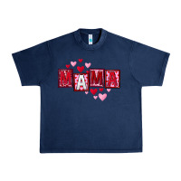 Navy Mother's Day mama hearts Urban Heavy Tee - FaDigitalArtStudio