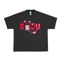 Pigment Black Mother's Day mama hearts Urban Heavy Tee - FaDigitalArtStudio