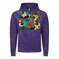 Cloud Purple Serape Turquoise Glitter Cowhide  Tooled Leather  Tumbler Vintage Hoodie - FaDigitalArtStudio