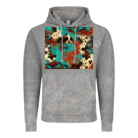 Cloud Rock Serape Turquoise Glitter Cowhide  Tooled Leather  Tumbler Vintage Hoodie - FaDigitalArtStudio