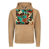 Vintage Camel Serape Turquoise Glitter Cowhide  Tooled Leather  Tumbler Vintage Hoodie - FaDigitalArtStudio