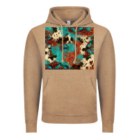 Vintage Coffee Serape Turquoise Glitter Cowhide  Tooled Leather  Tumbler Vintage Hoodie - FaDigitalArtStudio