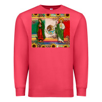 Cardinal mexico flag our lady of guadalupe san judas sunflower Premium Sweatshirt - JahusDesignShop