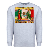 Heather Grey mexico flag our lady of guadalupe san judas sunflower Premium Sweatshirt - JahusDesignShop