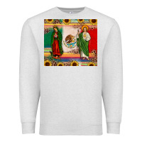 Oatmeal Heather mexico flag our lady of guadalupe san judas sunflower Premium Sweatshirt - JahusDesignShop