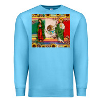 Ocean Blue mexico flag our lady of guadalupe san judas sunflower Premium Sweatshirt - JahusDesignShop