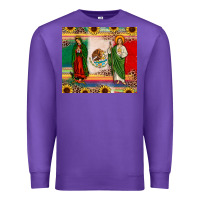 Purple mexico flag our lady of guadalupe san judas sunflower Premium Sweatshirt - JahusDesignShop