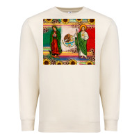 Sandshell mexico flag our lady of guadalupe san judas sunflower Premium Sweatshirt - JahusDesignShop