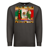 Smoke mexico flag our lady of guadalupe san judas sunflower Premium Sweatshirt - JahusDesignShop