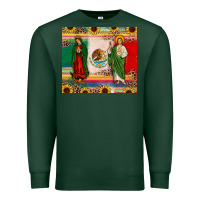 Sports Green mexico flag our lady of guadalupe san judas sunflower Premium Sweatshirt - JahusDesignShop
