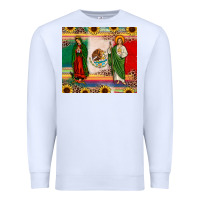 White mexico flag our lady of guadalupe san judas sunflower Premium Sweatshirt - JahusDesignShop
