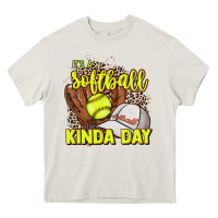 Cream It's a Softball kinda day leopard Heavy Core Tee - HowdyJamesFarm