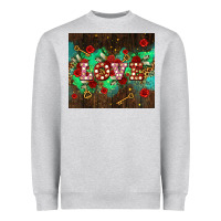 Heather Grey love  and leopard with keys Heavyweight Sweatshirt - AdoDesignShop