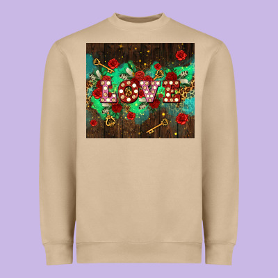 Love  And Leopard With Keys Heavyweight Sweatshirt Designed By Adodesignshop