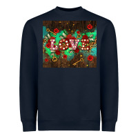 Navy love  and leopard with keys Heavyweight Sweatshirt - AdoDesignShop
