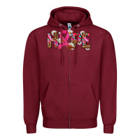 Burgundy hope and cancer ribbon Zipper Hoodie - AdoDesignShop