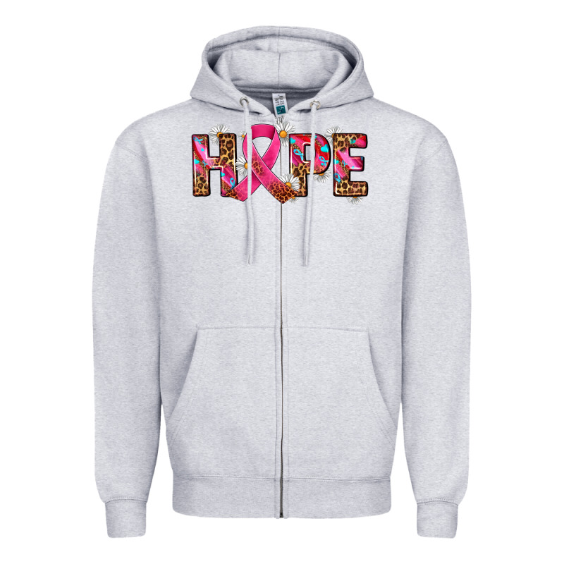 Hope And Cancer Ribbon Zipper Hoodie by AdoDesignShop | Teevron