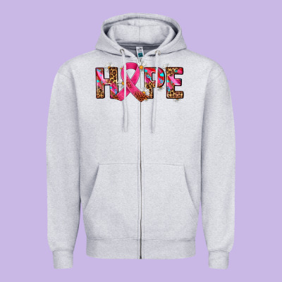 Hope And Cancer Ribbon Zipper Hoodie Designed By Adodesignshop