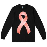 Black uterine or endometrial cancer ribbon Long Sleeve Tee - FaDigitalArtStudio