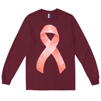 Burgundy uterine or endometrial cancer ribbon Long Sleeve Tee - FaDigitalArtStudio