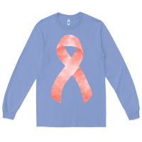 Colony Blue uterine or endometrial cancer ribbon Long Sleeve Tee - FaDigitalArtStudio