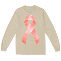 Mushroom uterine or endometrial cancer ribbon Long Sleeve Tee - FaDigitalArtStudio