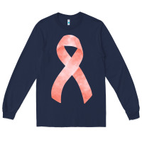 Navy uterine or endometrial cancer ribbon Long Sleeve Tee - FaDigitalArtStudio
