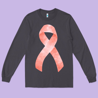 Uterine Or Endometrial Cancer Ribbon Long Sleeve Tee Designed By Fadigitalartstudio