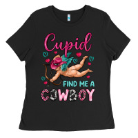 Black cupid find me a cowboy Ladies Tee - OliviaCreatesArt