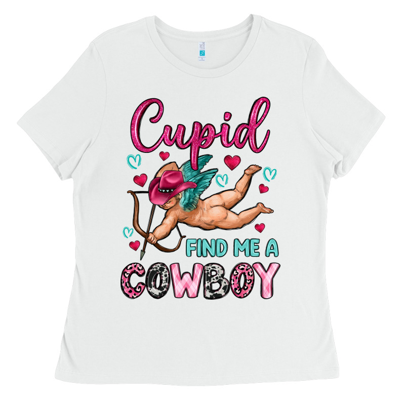 Cupid Find Me A Cowboy Ladies Tee by OliviaCreatesArt | Teevron